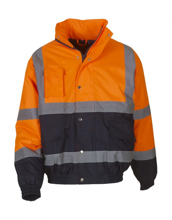 Herren Arbeitsjacke Sicherheitsjacke Fluo 2-Tone Bomber Jacket Profi Workwear